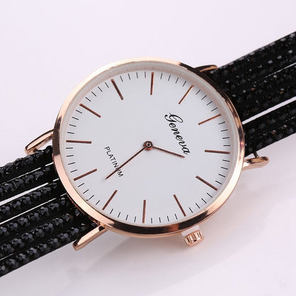 Fashion Geneva Flowers Quartz Ladies Bracelet Watch