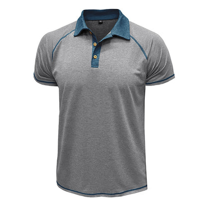 Short-Sleeved Lapel T-Shirt Polo - Bottoming Shirt for Men