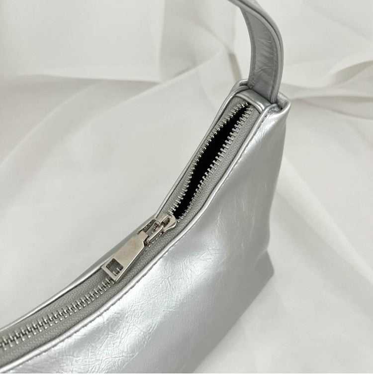 Minimalist Silver Handbag Shoulder Bag