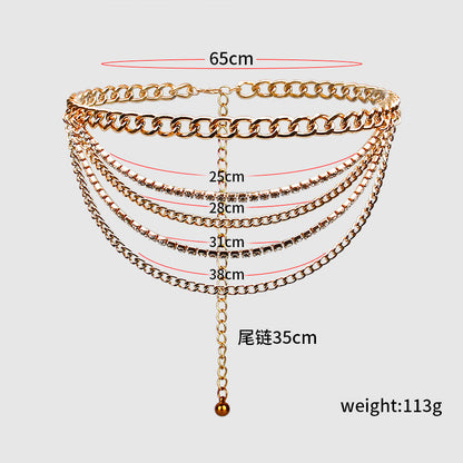 Summer Jewelry Hot Pants Chain - Multilayer Gold Waist Chain