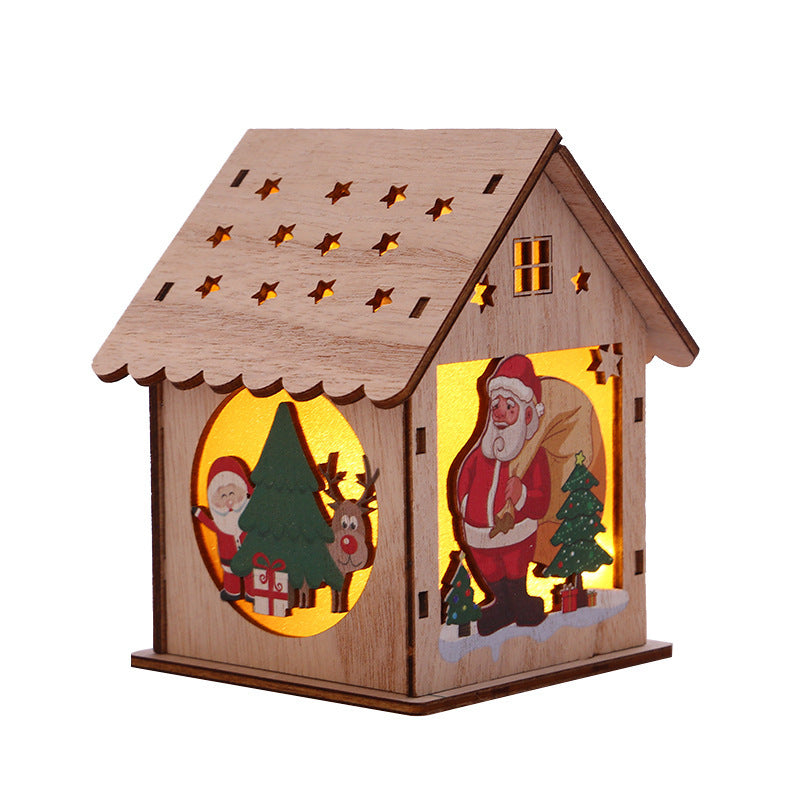 Christmas Decorative Wooden Ornaments LED Lighting