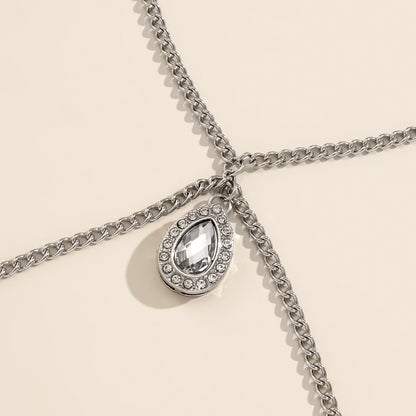 Jewelry Simple Drops With Diamonds Alloy Necklace