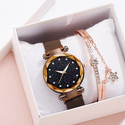 Luxury Women’s Starry Sky Magnet Buckle Bracelet Watch