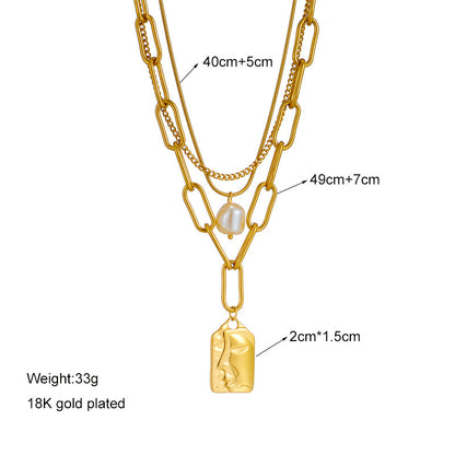Fashion Jewelry Layered Face Portrait Chain Choker Necklace