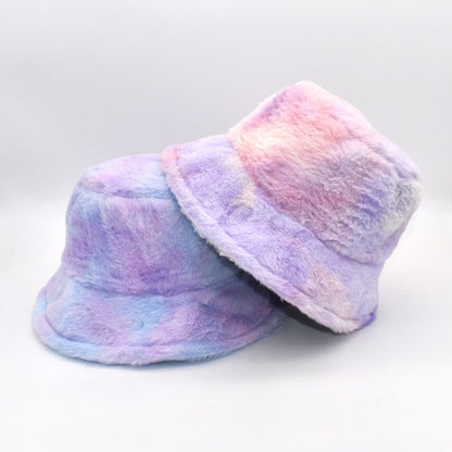Women's Rainbow Rabbit Hair Fisherman Hat