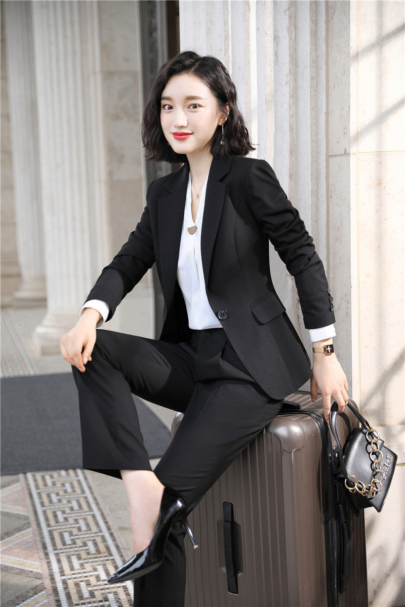Ladies' Long-sleeved Professional Suit Formal Dress Skirt Trousers