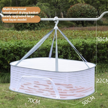 Hanging Network Dry Goods Artifact - Foldable Fly Cage for Balcony Drying