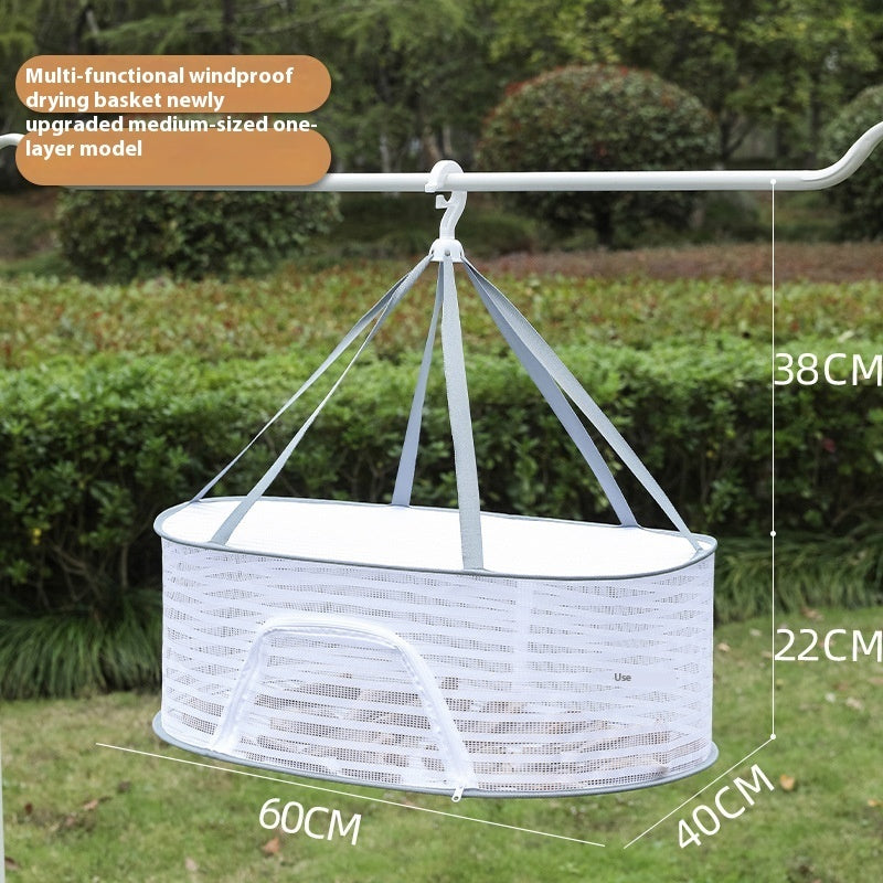 Hanging Network Dry Goods Artifact - Foldable Fly Cage for Balcony Drying