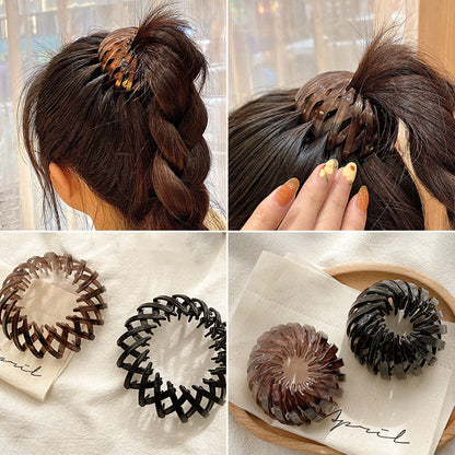 Women Hollow Hair Circle - High Horsetail Artifact Fixed Coiler Hairpin