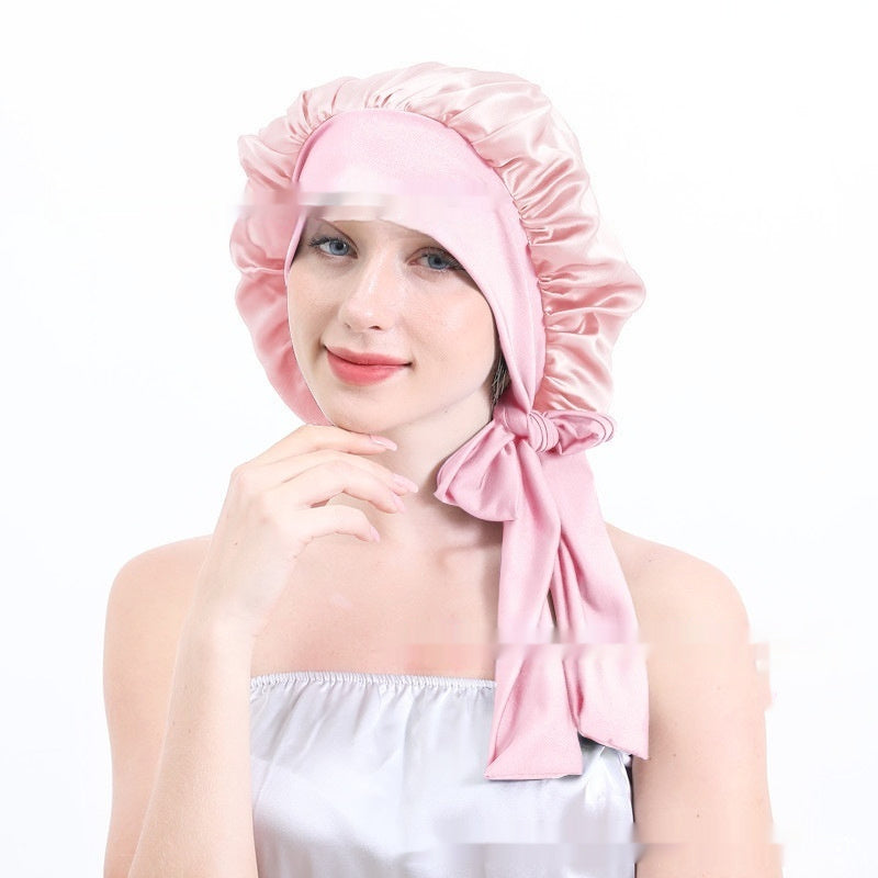 Extra Large Stretch European And American Solid Color Ladies Shower Cap