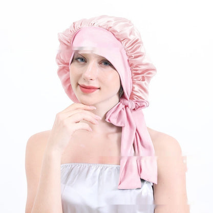 Extra Large Stretch European And American Solid Color Ladies Shower Cap