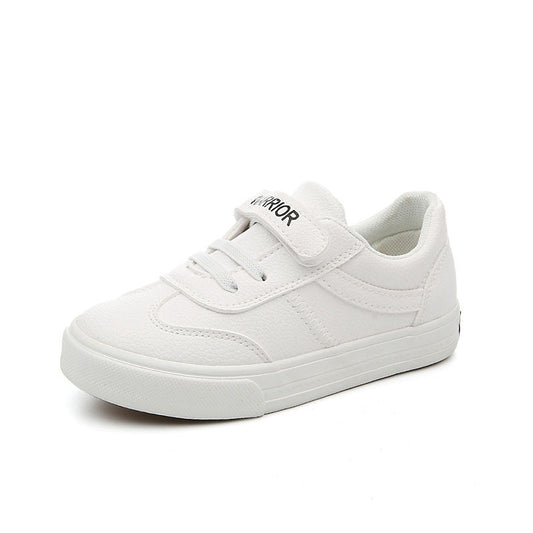 Children's Korean Style Breathable and Waterproof White Sports Shoes