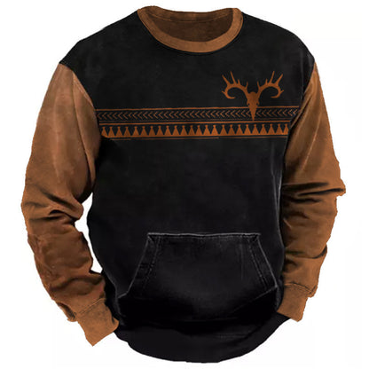 Men's Street Sports Fashion Round Neck Pullover Sweater