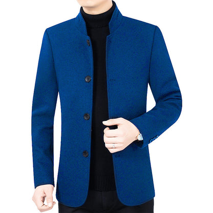 Stand Collar Wool Woolen Jacket Casual Coat