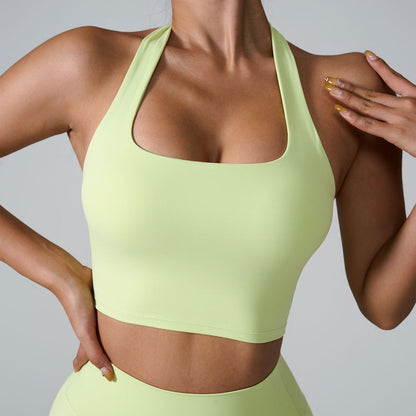 Halter Sports Push Up Bras Running Fitness