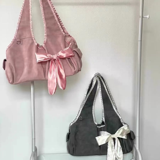 Lovely Bag Female 2024 New Niche Bow Shoulder Bag