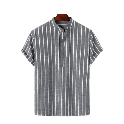 Summer Men's Clothing Short Sleeve Shirt Linen Leisure Trousers