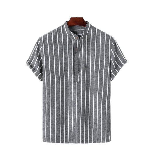 Summer Men's Clothing Short Sleeve Shirt Linen Leisure Trousers
