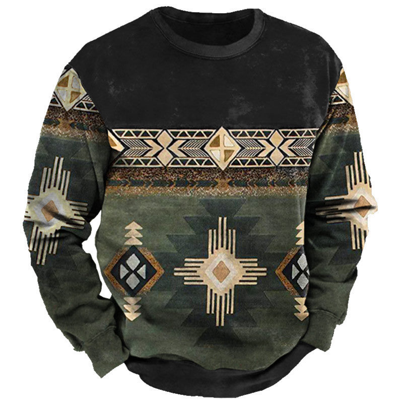 Men's Street Sports Fashion Round Neck Pullover Sweater