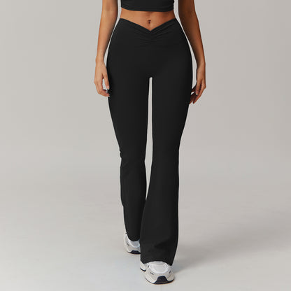 Nude Feel High Waist Hip Lift Yoga Bell-bottom Pants