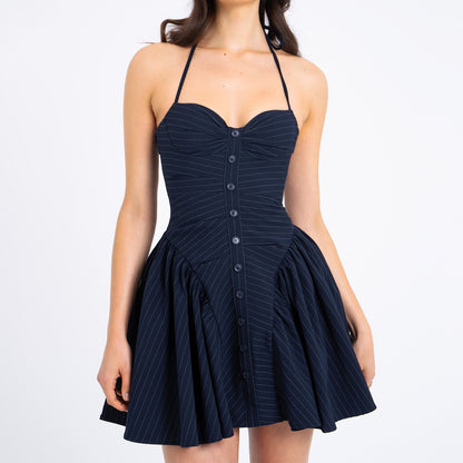 Fitted Waist Backless Dress Female Minority Female