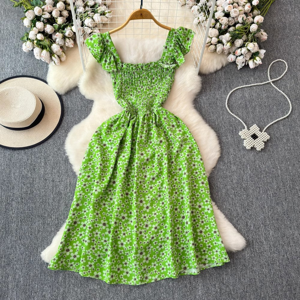 Flying Sleeves Black Shivering Dress Female Summer