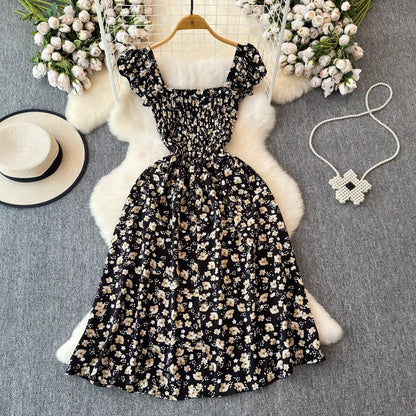 Flying Sleeves Black Shivering Dress Female Summer