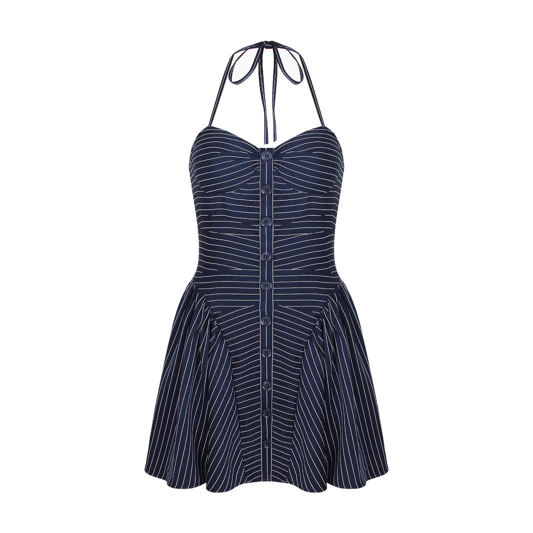 Fitted Waist Backless Dress Female Minority Female