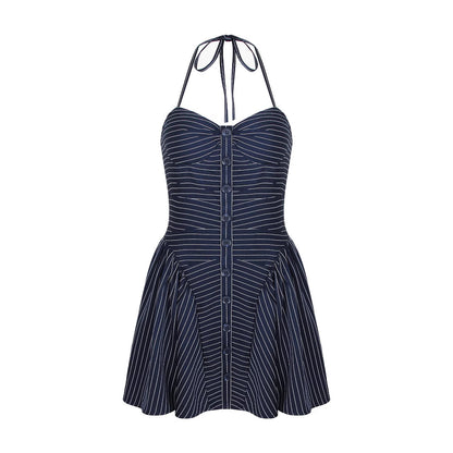 Fitted Waist Backless Dress Female Minority Female