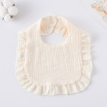 Baby Bib Ruffled Cotton Printed Gauze Lace Bib