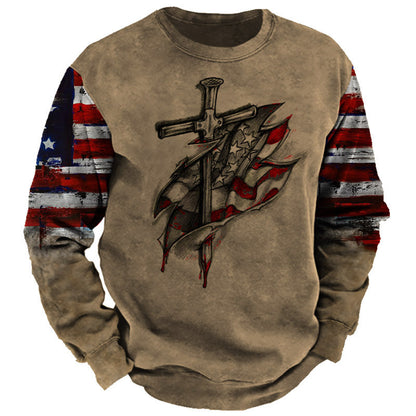 Men's Street Sports Fashion Round Neck Pullover Sweater