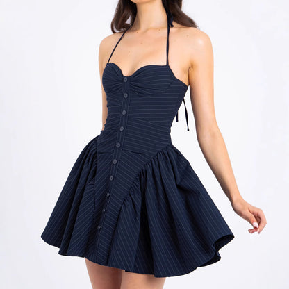 Fitted Waist Backless Dress Female Minority Female