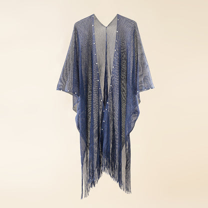 Nail Pearl Beach Shawl Cardigan Mid-length