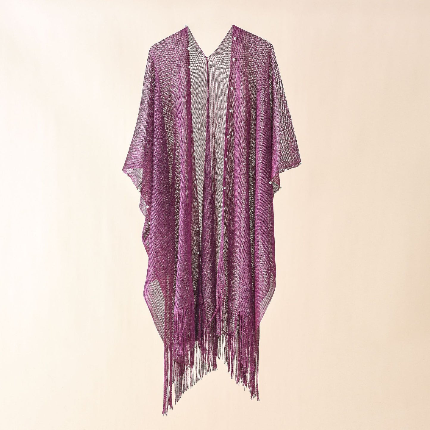 Nail Pearl Beach Shawl Cardigan Mid-length