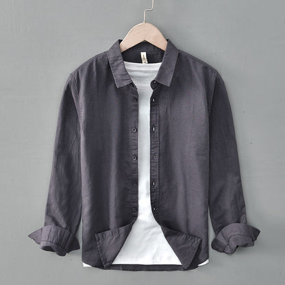 Spring And Summer Cotton Linen Long Sleeve Blouse Boys Niche