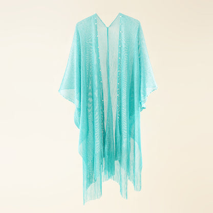 Nail Pearl Beach Shawl Cardigan Mid-length