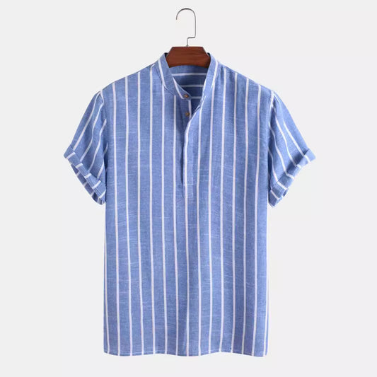 Summer Men's Clothing Short Sleeve Shirt Linen Leisure Trousers