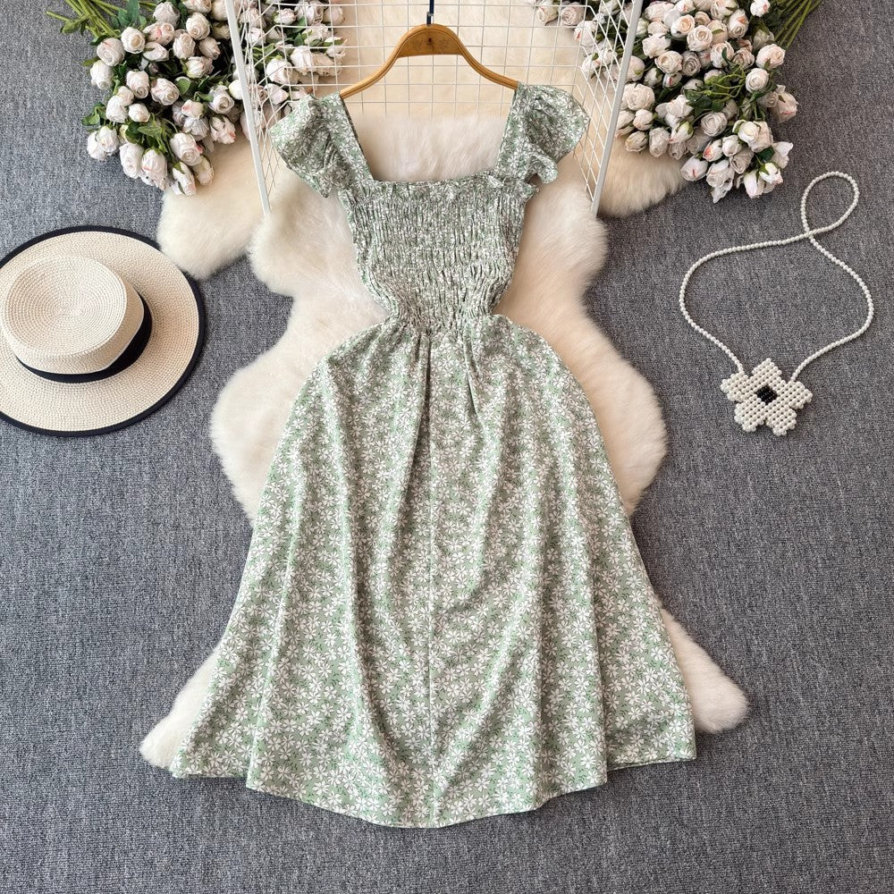 Flying Sleeves Black Shivering Dress Female Summer