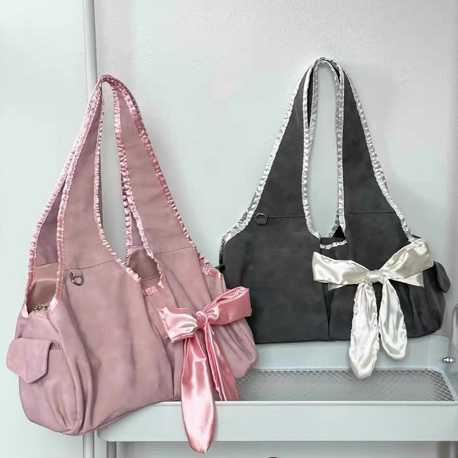 Lovely Bag Female 2024 New Niche Bow Shoulder Bag