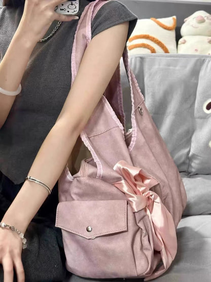 Lovely Bag Female 2024 New Niche Bow Shoulder Bag