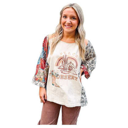 Spring And Summer New Pullover Round Neck Chiffon Shirt For Women Loose Slim Fit