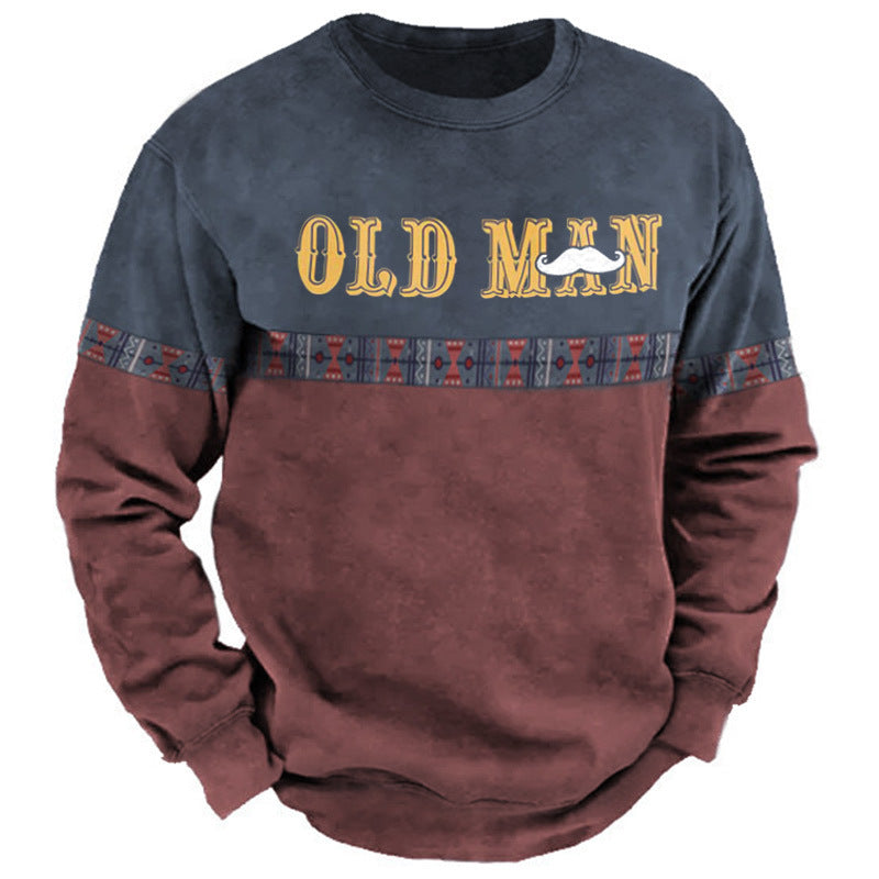 Men's Street Sports Fashion Round Neck Pullover Sweater