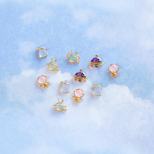 Creative Cartoon Wind Space Series Earings Set