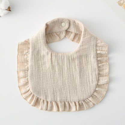 Baby Bib Ruffled Cotton Printed Gauze Lace Bib