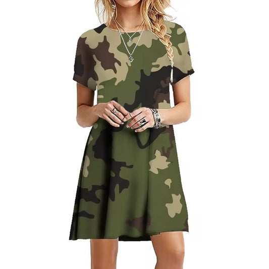 Summer Female Military Camouflage Skirt
