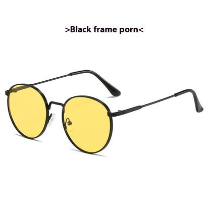 Retro Clip-On Ellipse Sunglasses for Men & Women