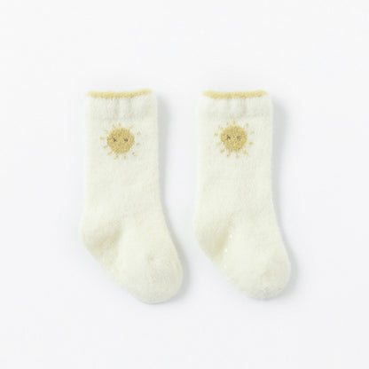 Mink Wool Newborn Thickened Baby Medium Tube Socks