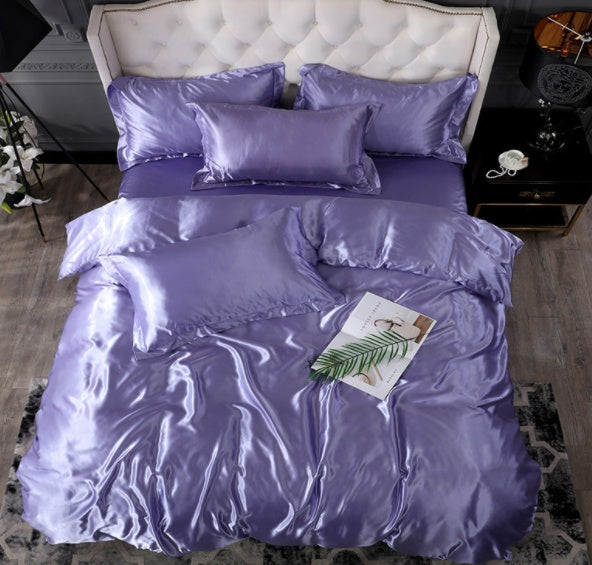 Bed Sheet Quilt Cover Naked Sleep Cool Silk Single Three Piece Set