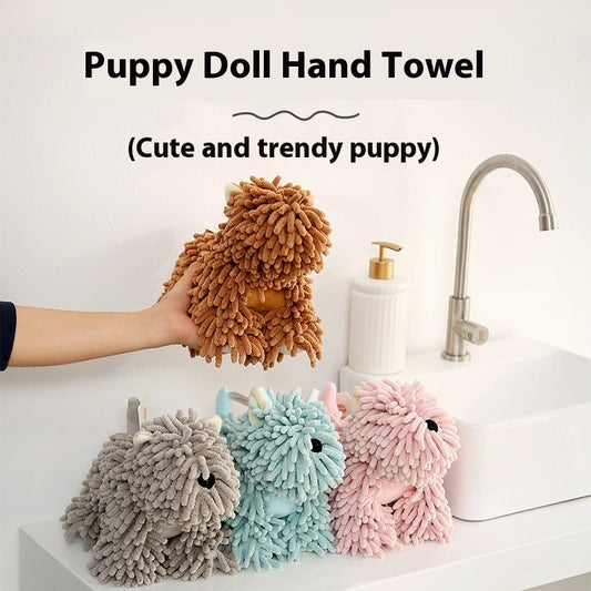 Cartoon Puppy Chenille Hand-wiping Doll Multifunctional Cartoon