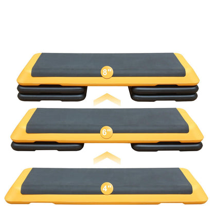 Adjustable Aerobic Stepper - Fitness Stepper with 4 Lifts